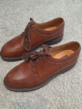 Ralph Lauren Brown Leather Derby Lace-Up Shoes NWOT